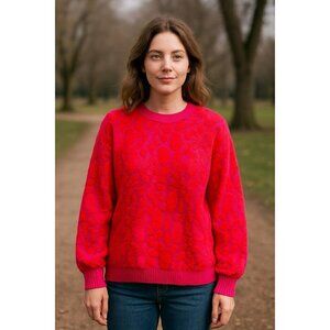 Vintage Carole Little Pink Red Pullover Shirt Medium